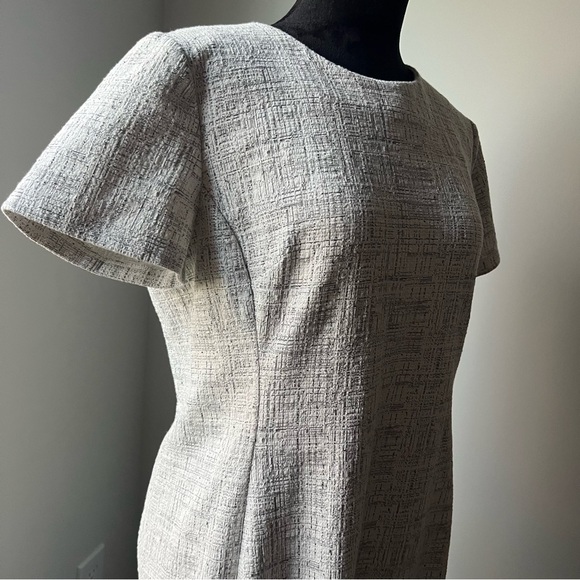 NWOT Ann Taylor Textured Cream/Grey Dress - Picture 5 of 11